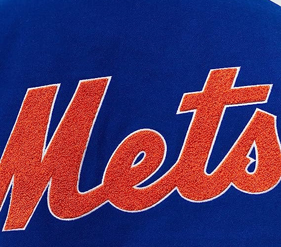 Jorde Calf Men's Varsity NY Letterman Mets Basketball Bomber Style Jacket-3