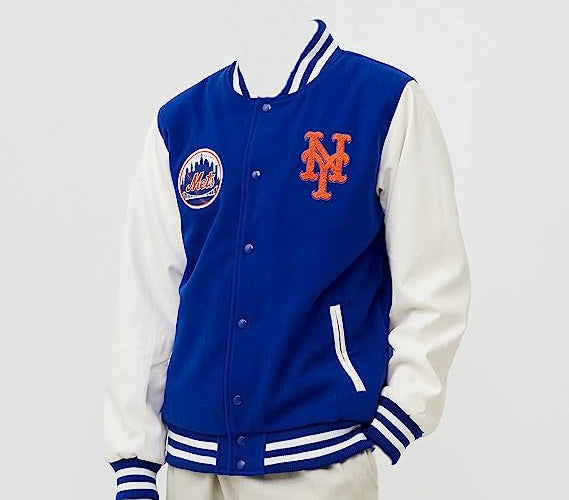 Jorde Calf Men's Varsity NY Letterman Mets Basketball Bomber Style Jacket-1