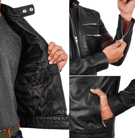 Men’s_ Red_ Stripes_ Biker_ Jacket