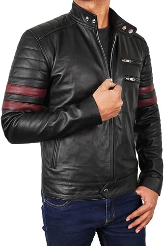 Men’s_ Red_ Stripes_ Biker_ Jacket