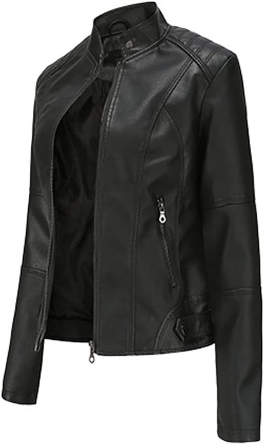 Women’s_ Stand_ Collar_ Leather_ Jacket