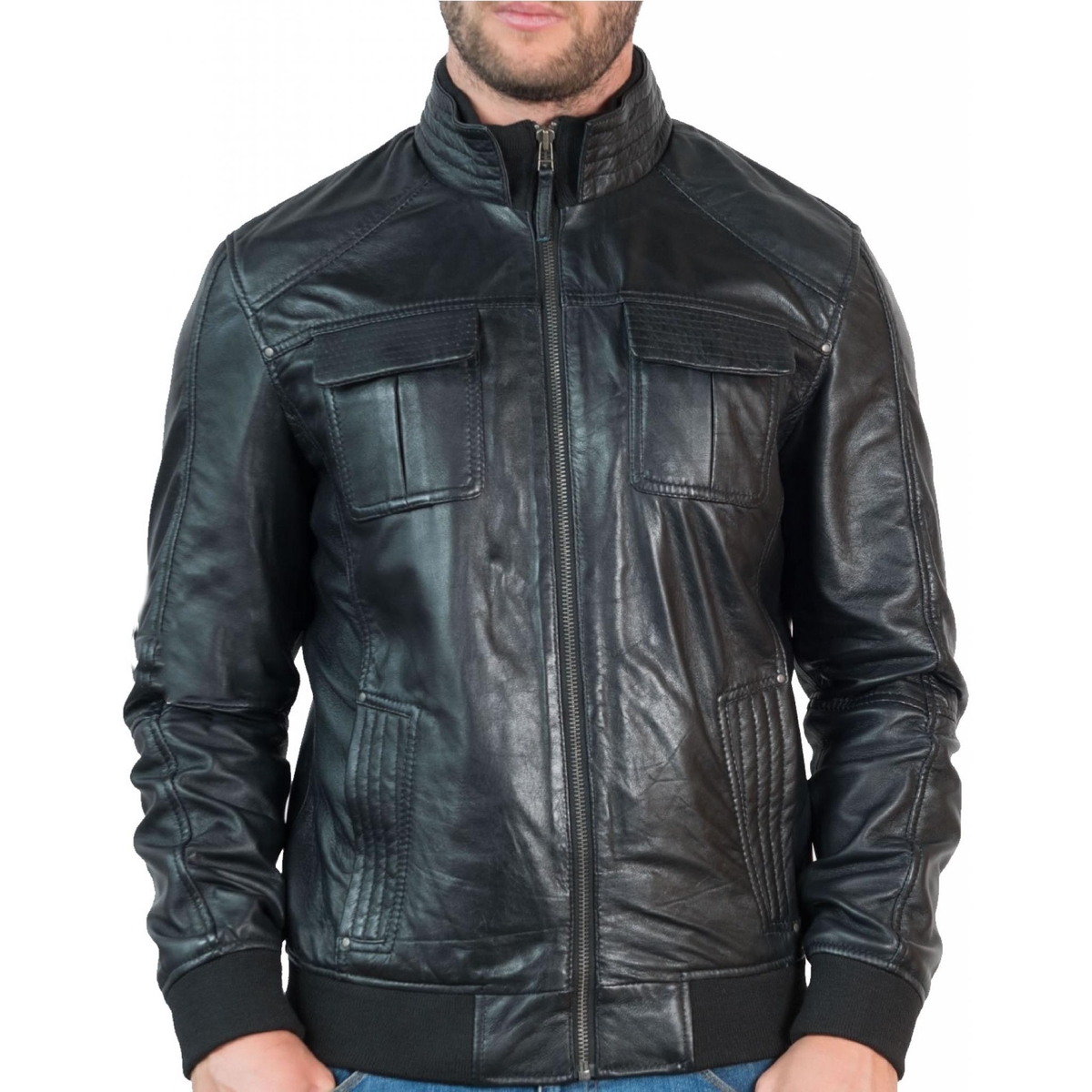 Men’s_ Vintage_ Black_ Biker_ Jacket
