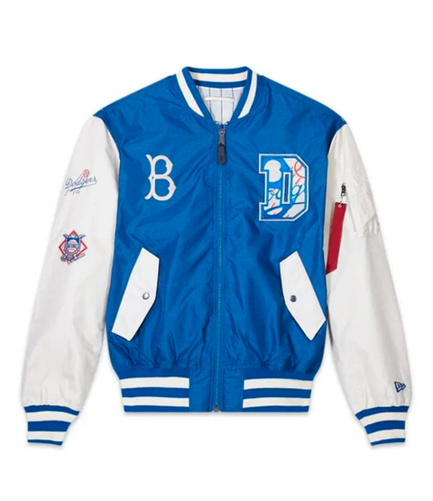 Jorde Calf Men’s Baseball Brooklyn Dodgers Varsity Jacket | Lightweight Basketball Letterman Bomber Jacket For Men
