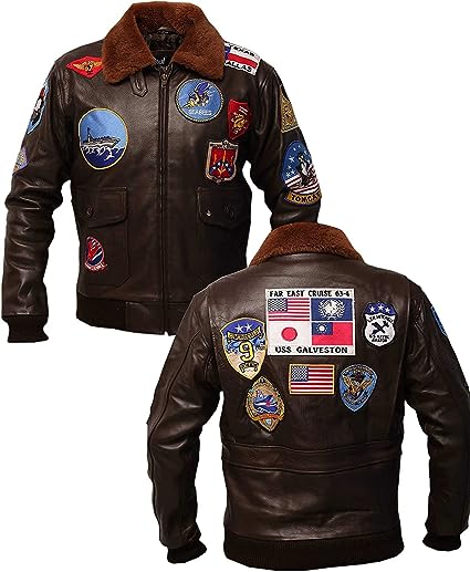 Jorde Calf Men’s Tom Cruise Top G1 Aviator Flight Jacket | Air Force Pilot Bomber Jacket | Fur Collar Usaaf Jacket