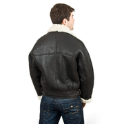 Jorde Calf Men's Classic Luxury Shearling Fur Raf Aviator Rust Sheepskin Leather Flying Jacket For men.