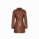 Jorde Calf Women Genuine leather jackets-3 4 Length ladies Leather Coat-Trench coat for women-Women’s’/ Classic Mac Coat