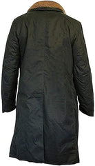 Jorde Calf Men's Blade Runner 2049 Ryan Gosling Long Black Coat-Officer K Jacket Trench Coat-Men's Lambskin Leather Coat-Black Long Coat