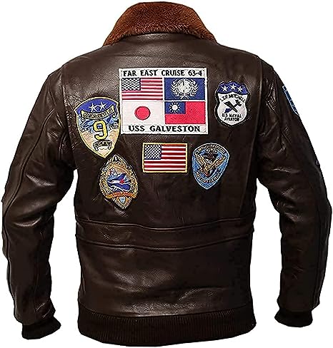 Jorde Calf Men’s Tom Cruise Top G1 Aviator Flight Jacket | Air Force Pilot Bomber Jacket | Fur Collar Usaaf Jacket