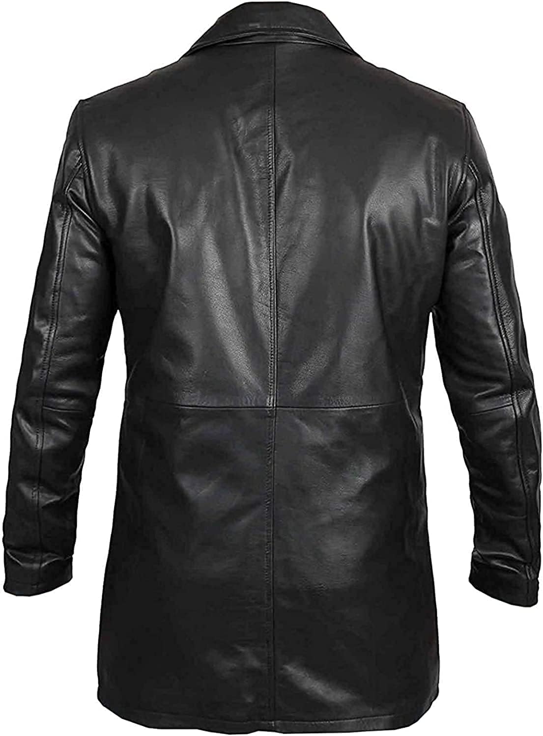 Jorde Calf Mens Distressed Long Coat -Real Leather Long Coat Men's- Classic Leather Blazer- men's trench coat long - trench coat men