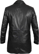 Jorde Calf Mens Distressed Long Coat -Real Leather Long Coat Men's- Classic Leather Blazer- men's trench coat long - trench coat men