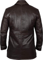 Jorde Calf Mens Distressed Rust Coat -Real Leather Long Coat Men's- Classic Leather Blazer- men's trench coat long - trench coat men (Brown, XS)