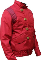 Jorde Calf Mens Shotaro Kaneda Capsule Logo Cosplay Cotton Costume | Red Bomber Motorcycle Jacket | Akira Red Cotton Capsule Jacket