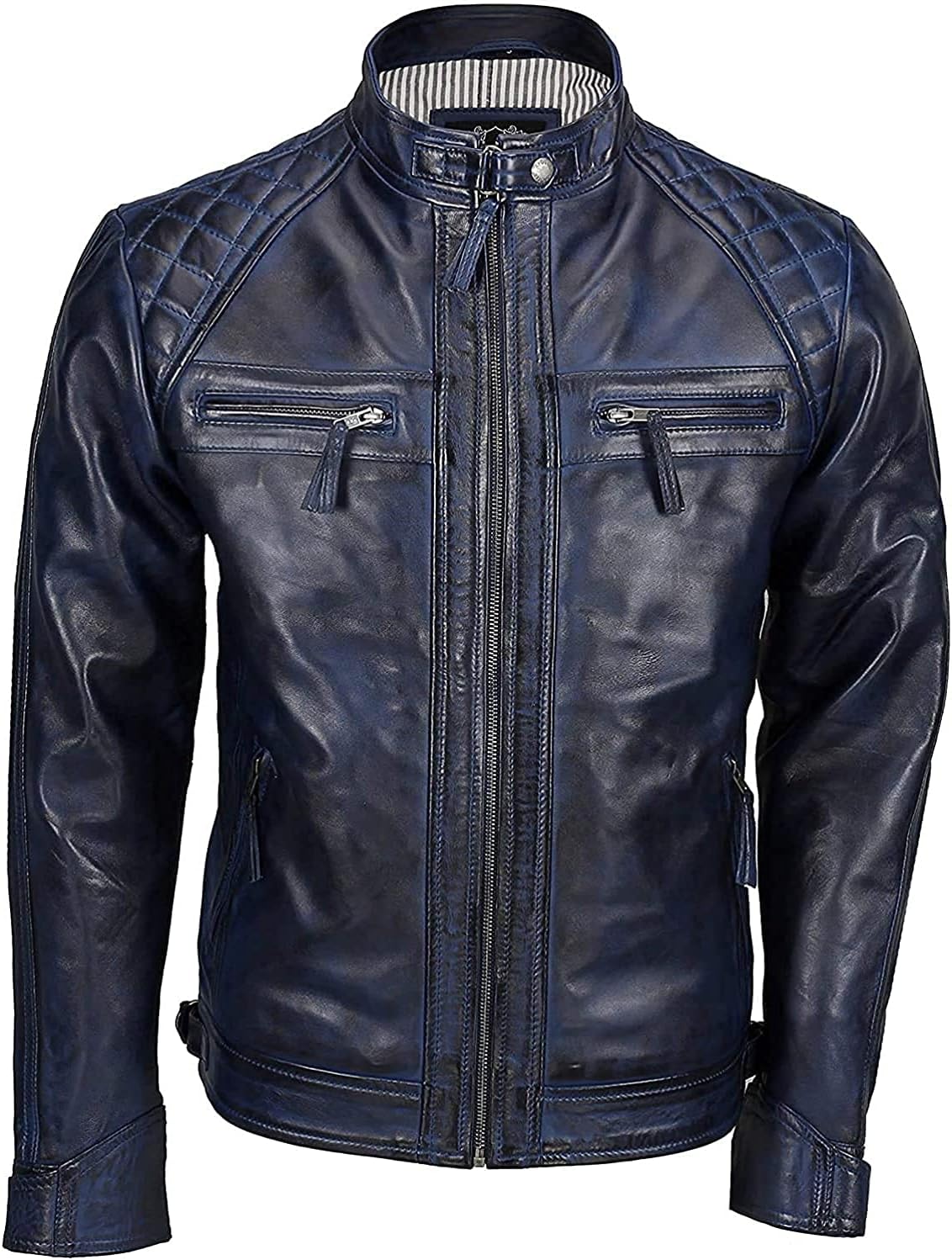 Men’s_ Biker_ Quilted_ Leather_ Jacket