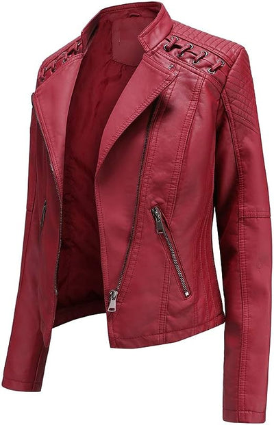 Women’s_ Casual_ Zip_ Biker_ Jacket