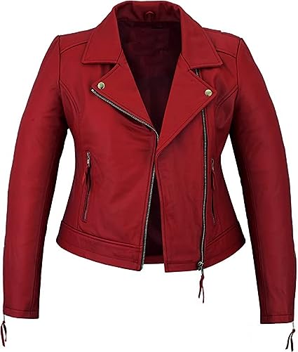 Women’s_ Genuine_ Lambskin_ Biker_ Jacket