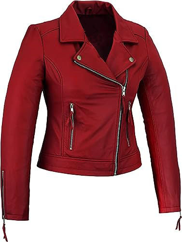 Women’s_ Genuine_ Lambskin_ Biker_ Jacket