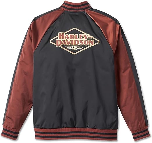 H-D Harley Letterman Motorcycle Biker Polyester Jacket For Men-1