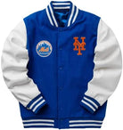 Jorde Calf Men's Varsity NY Letterman Mets Basketball Bomber Style Jacket