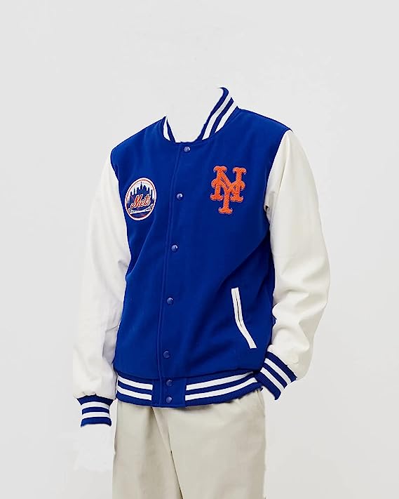 Jorde Calf Men's Varsity NY Letterman Mets Basketball Bomber Style Jacket-1