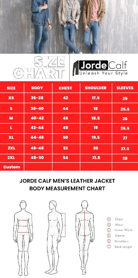 Jorde Calf Men’s Casual Real Lambskin Leather Jacket | Vintage Cafe Racer Style Motorcycle Biker Leather Jacket For Men.