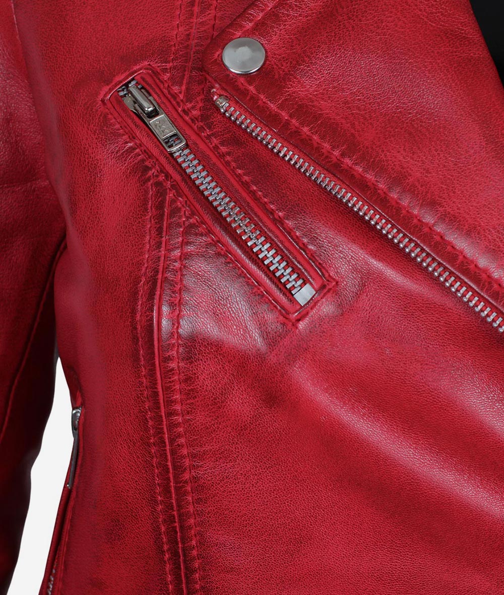 Women’s_ Red_ Biker_ Leather_ Jacket