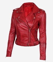 Women’s_ Red_ Biker_ Leather_ Jacket