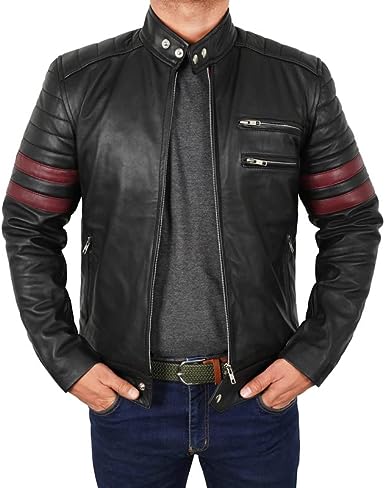 Men’s_ Red_ Stripes_ Biker_ Jacket