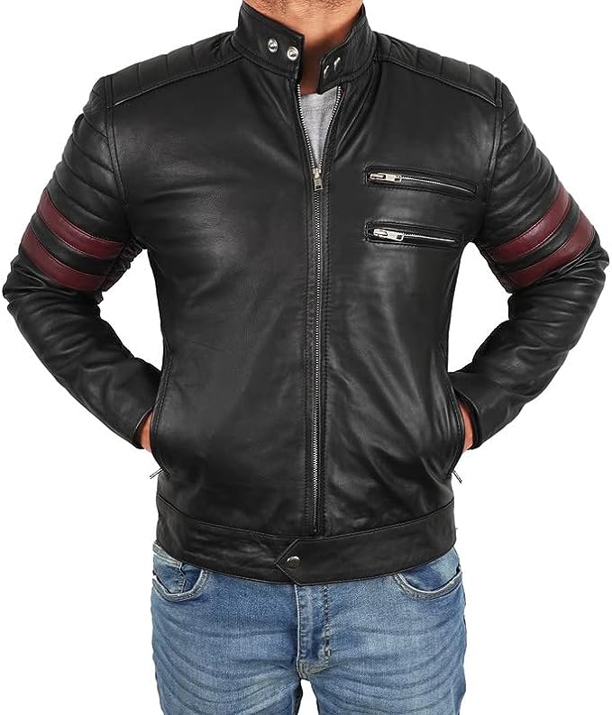 Men’s_ Red_ Stripes_ Biker_ Jacket
