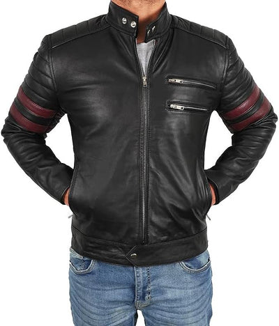 Men’s_ Red_ Stripes_ Biker_ Jacket