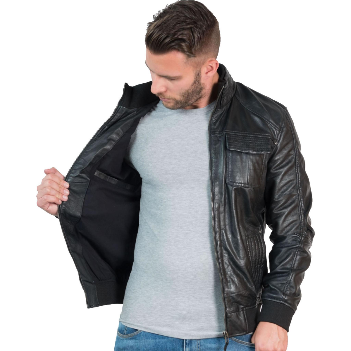 Men’s_ Vintage_ Black_ Biker_ Jacket