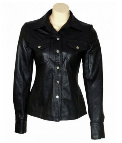 Women’s_ Trucker_ Vintage_ Leather_ Jacket