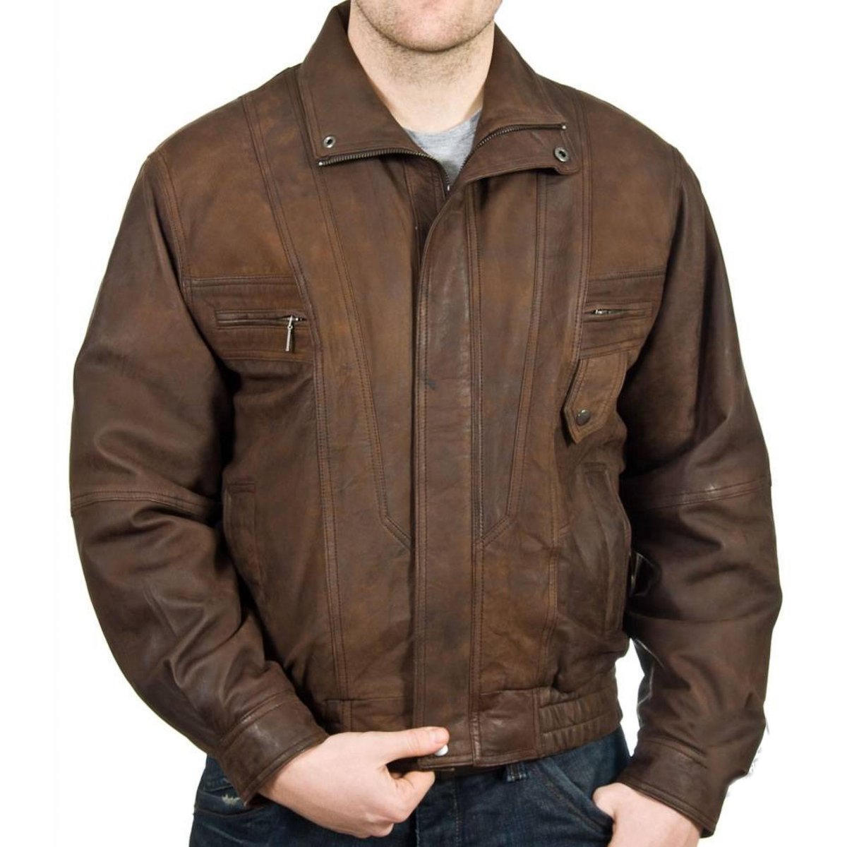 Men’s_ Vintage_ Black_ Leather_ Jacket