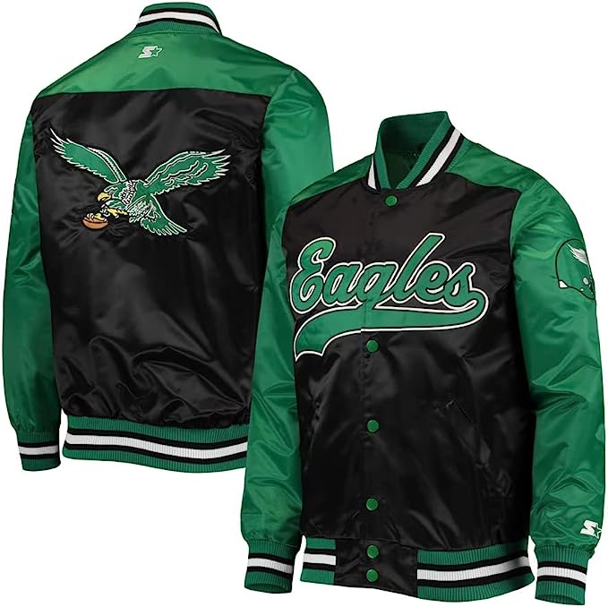 Leather Shark Men’s Renegade Philadelphia varsity Jacket |Eagles Letterman Bomber Jacket |Satin Varsity Jacket For Men.