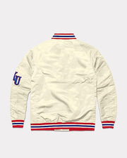 white-Jorde Calf Men’s Kansas Varsity Style Letterman Bomber Jacket